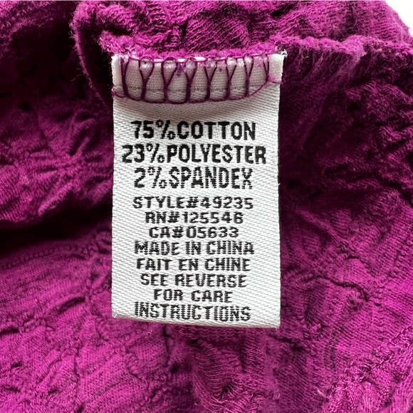 Habitat Textured Pullover Long Sleeve Draped Cotton Blend Top Tunic Size Medium - Picture 12 of 15